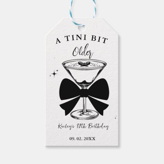 ティニは少し年上のマルティニの誕生日パーティー ギフトタグ (正面)