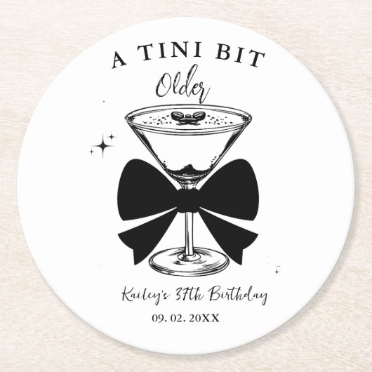 ティニは少し年上のマルティニの誕生日パーティー ラウンドペーパーコースター (正面)
