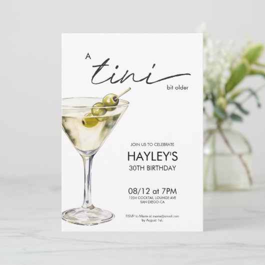 ティニは少し年上の汚いマティーニ誕生日 招待状 (スタンド正面)