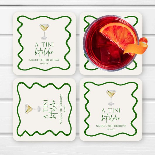 ティニは少し年上の汚いマルティニの誕生日パーティー スクエアペーパーコースター