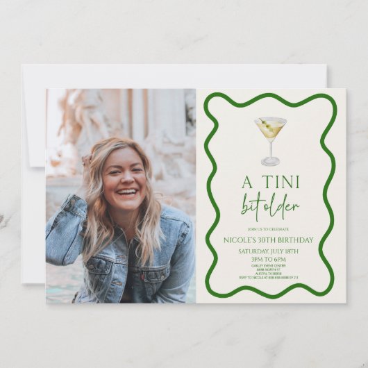 ティニは少し年上の汚いマルティニの誕生日パーティー 招待状 (正面)