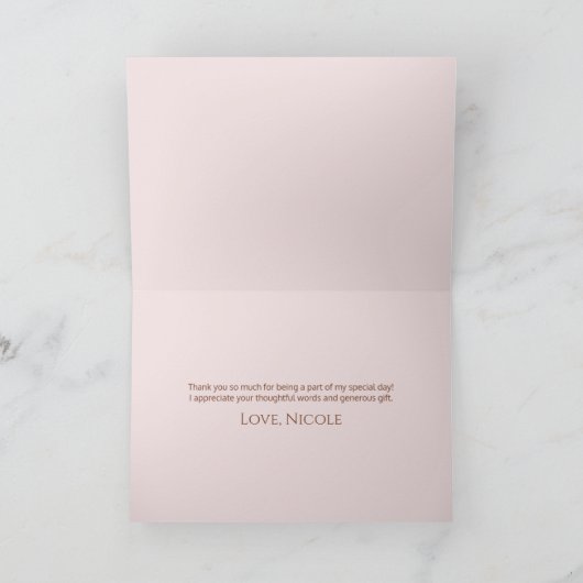 ティニは少し年上の表現式マルティニ誕生日パーティー サンキューカード (内部)