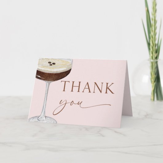 ティニは少し年上の表現式マルティニ誕生日パーティー サンキューカード (正面)