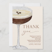 ティニは少し年上の表現式マルティニ誕生日パーティー サンキューカード (正面)