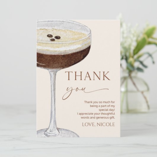 ティニは少し年上の表現式マルティニ誕生日パーティー サンキューカード (スタンド正面)