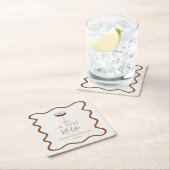 ティニは少し年上の表現式マルティニ誕生日パーティー スクエアペーパーコースター (インサイチュ)