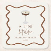 ティニは少し年上の表現式マルティニ誕生日パーティー スクエアペーパーコースター (正面)