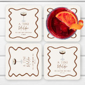 ティニは少し年上の表現式マルティニ誕生日パーティー スクエアペーパーコースター