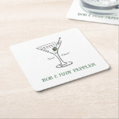 ティニタイムパーソナライズされた紙コースター スクエアペーパーコースター (アングル)