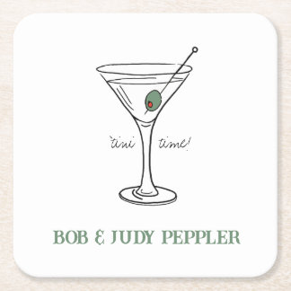 ティニタイムパーソナライズされた紙コースター スクエアペーパーコースター