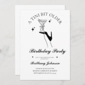 ティニビットより古いエスプレッソマティーニ誕生日 招待状 (正面/裏面)