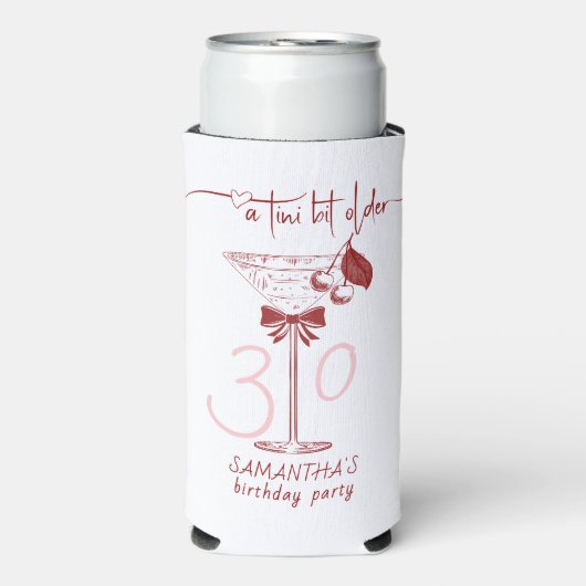 ティニビットオールドボウさくらんぼマルチニ誕生日歓迎 スリム缶クーラー (Seltzer正面)