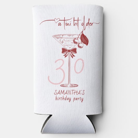 ティニビットオールドボウさくらんぼマルチニ誕生日歓迎 スリム缶クーラー (正面)