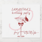 ティニビットオールドボウさくらんぼマルチニ誕生日歓迎 リキュールボトルラベル (シングルラベル)