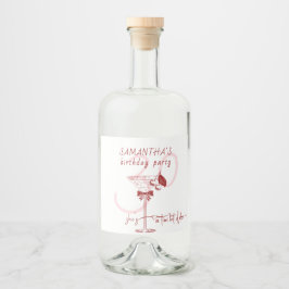 ティニビットオールドボウさくらんぼマルチニ誕生日歓迎 リキュールボトルラベル