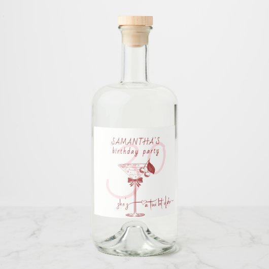 ティニビットオールドボウさくらんぼマルチニ誕生日歓迎 リキュールボトルラベル (正面)