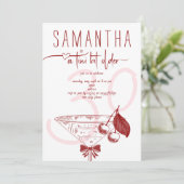 ティニビットオールドボーモダンさくらんぼマルチニ誕生日 招待状 (スタンド正面)