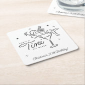 ティニビットオールドマお洒落ルティニ誕生日 スクエアペーパーコースター (アングル)