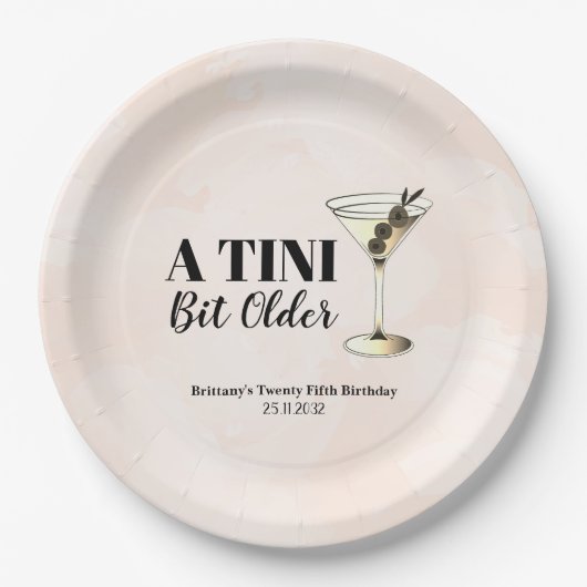 ティニビットオールドマルティニカクテル誕生日 ペーパープレート (正面)