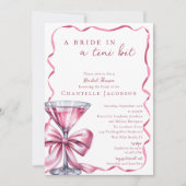ティニビットピンクマルティーニブライダルシャワーの花嫁 招待状 (正面)