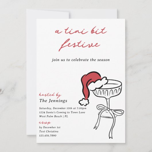 ティニビットフェスティバルマルチニクリスマスカクテルパーティー 招待状 (正面)