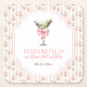 'ティニビット古いマルティニコケット誕生日 スクエアペーパーコースター (正面)