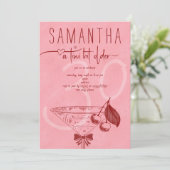 ティニモダンビットオールドさくらんぼマルチニボウ誕生日 招待状 (スタンド正面)