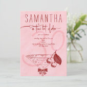 ティニモダンビットオールドボウさくらんぼマルチニ誕生日 招待状 (スタンド正面)