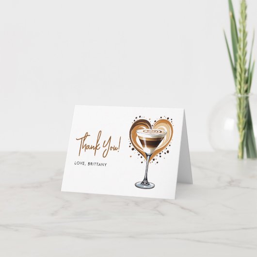 ティニワンコーヒーマルティーニベビーシャワーサンキューカード サンキューカード (正面)