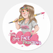 ティニーアート顔絵画ズ ラウンドシール (正面)
