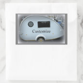 ティニーティアドロップトレーラージプシーキャラバンクラシック 長方形シール (バッグ)