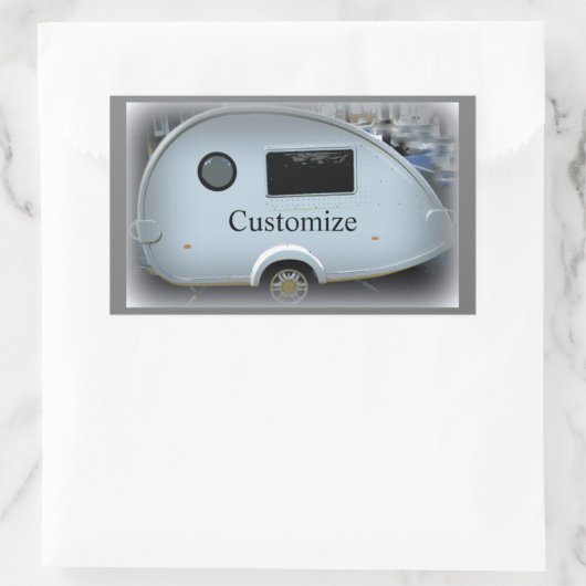 ティニーティアドロップトレーラージプシーキャラバンクラシック 長方形シール (バッグ)