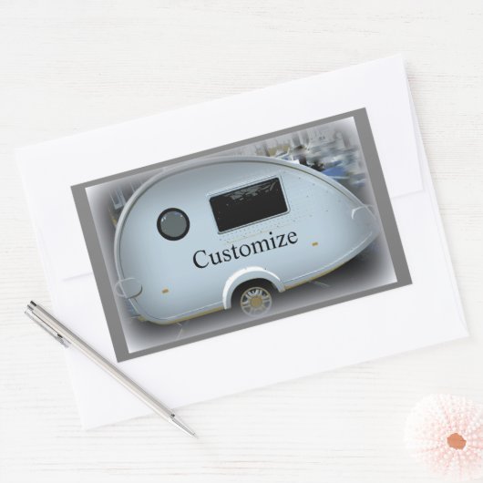 ティニーティアドロップトレーラージプシーキャラバンクラシック 長方形シール (封筒)