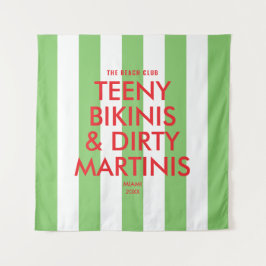 ティニー ビキニ & ダーティ マルティーニ ビーチ クラブ ストライプ タペストリー