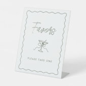 ティニー・ワン ベビーシャワーのお礼品 お一つお持ち帰りください 台座サイン (正面)