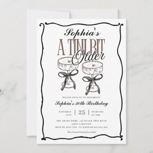 ティニ予測できなビット年上エスプレッソマルティニ誕生日 招待状 (正面)