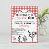 ティニ少し年上の西女性のカーボーイ誕生日パーティー 招待状 (スタンド正面)