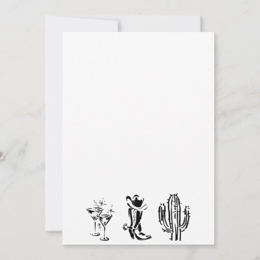 ティニ少し年上の西女性のカーボーイ誕生日パーティー 招待状 (裏面)