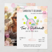 ティニ ピックルボール ボホ マーティニー ブライダル カップルシャワー 招待状 (正面/裏面)