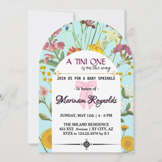 ティニ・ワン | エスプレッソマルティーニ赤ちゃんエレガントシャワー 招待状 (正面)