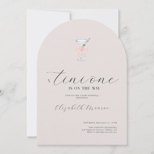 ティニ・ワン | マルティーニをテーマにしたベビーシャワー 招待状 (正面)