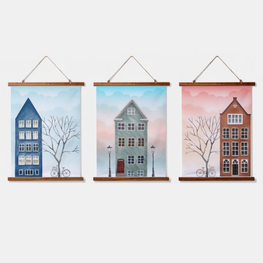 ティネメントハウシズ 吊り下げ型タペストリー (トリプル)