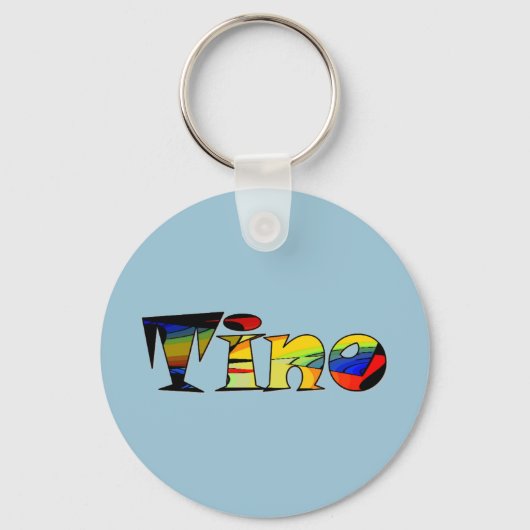 ティノ用の小さな青いキーチェーン キーホルダー (正面)