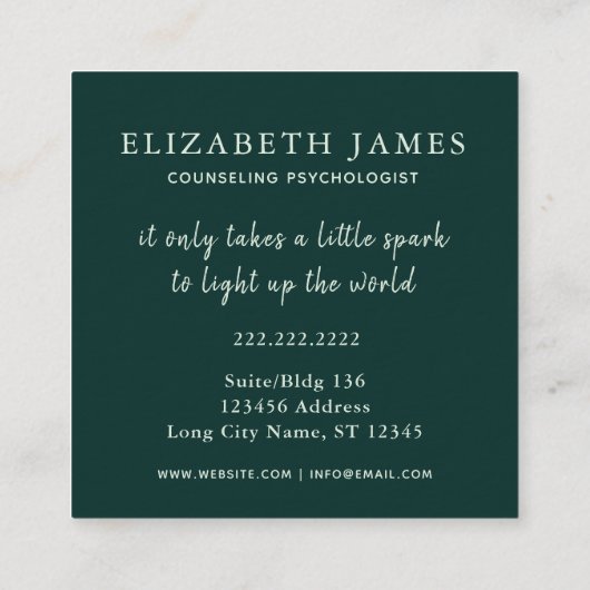 ティバーブルーオレンジスターリーフ自然 スクエア名刺 (裏面)