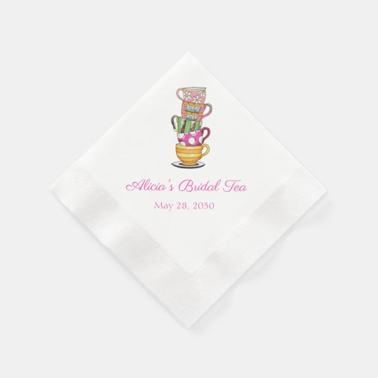 ティパーソナライズされたーパーティーナプキンスブライダル 縁ありカクテルナプキン (角)