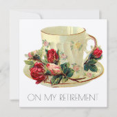 ティビクトリアンーカップ退職パーティの招待状カード 招待状 (正面)