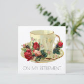 ティビクトリアンーカップ退職パーティの招待状カード 招待状 (スタンド正面)