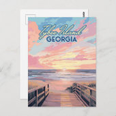 ティビーアイランドジョージアサンライズビーチサバンナ ポストカード (正面/裏面)