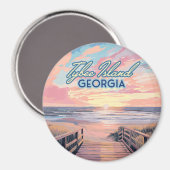 ティビーアイランドジョージアサンライズビーチサバンナ マグネット (正面/裏面)