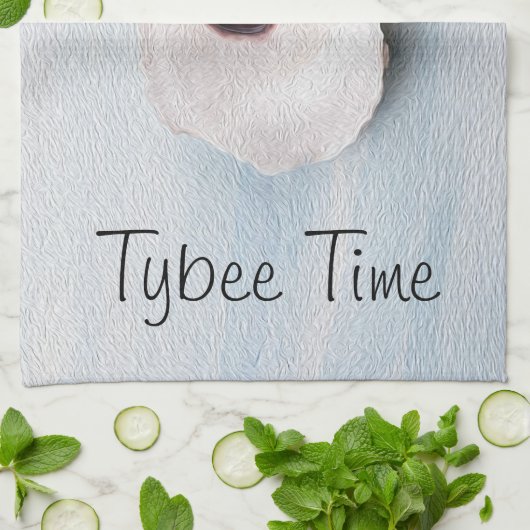 ティビーアイランドジョージアブルーオイスターデザイン キッチンタオル (折り畳み)